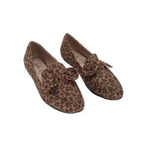 London Rag Womens Remee Bow Loafer Leopard Brown Size 9.5